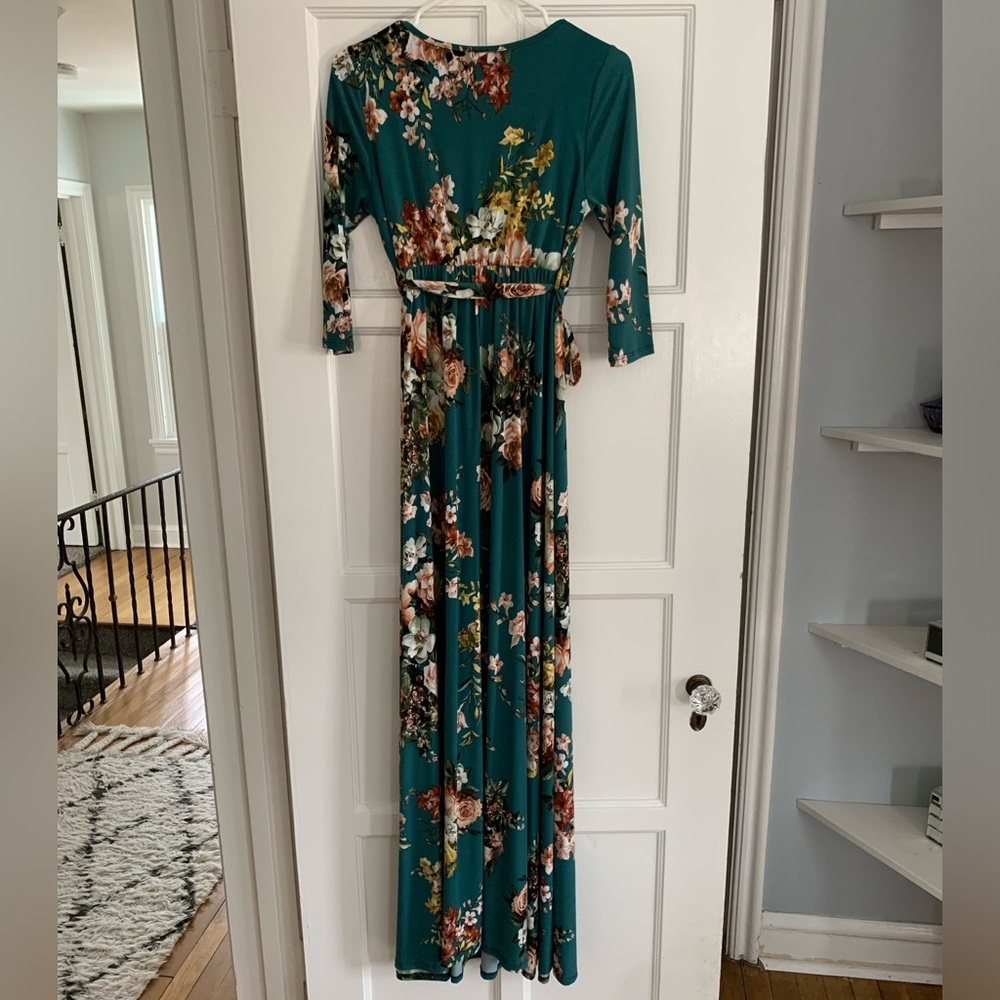 Pinkblush Floral Teal Maxi Dress - Picture 9 of 12